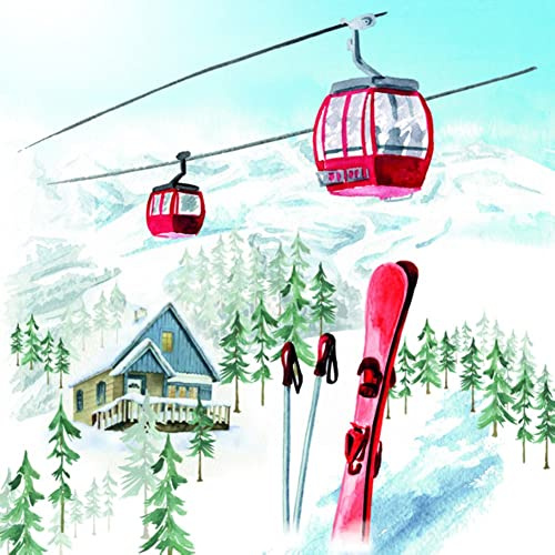 IHR Ideal Home Range - Papierservietten SNOWY HOLIDAYS 20 St. Lunch-Servietten 33 cm x 33 cm