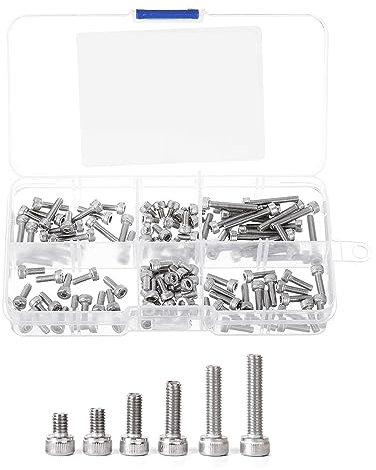 Ensemble de Boulons, Boulons à Six Pans Creux, Vis a Six Pans Creux, Vis Cylindrique à Six Pans Creux, Vis à Tête Hexagonale Socket M5, Kit de Vis en Acier Inoxydable 304, pour Machines,60 Pièces