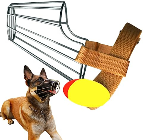 Museliere pour Chiens m Panier métallique Muzzle Brestable Réglable Fil Muzzle pour 15-30 kg de Chien Moyen empêche Les aboiements Morts en Train de mâcher m