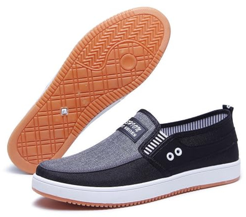 Mocassins décontractés en Toile pour Homme, Chaussures de Marche et de Conduite légères et Respirantes, idéales en Toutes Saisons