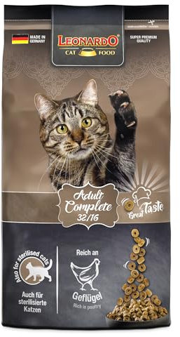LEONARDO Katzenfutter Adult Complete 32/16, 1,8kg Beutel, Trockenfutter für ausgewachsene Katzen Aller Rassen ab 1 Jahr, Made in Germany