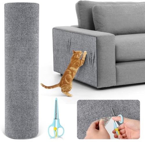 Klösmatta Självhäftande för Katt - Klösskydd för Soffa och Vägg, Klösfolie med Anti-Repor Film 2 m x 30 cm för Dörrar