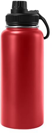 16oz Water Bottle Stainless Steel Insulated Water Bottle With Handle Double Wall Vacuum Leak Proof Keep Cold and Hot Wide Mouth Outdoor Sports Water Bottles (red)