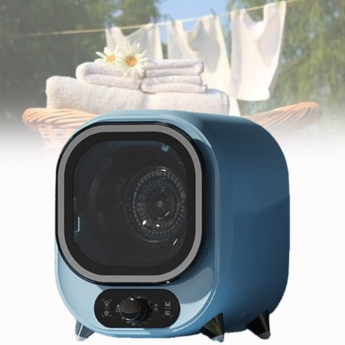 Secadora de ropa pequeña, secadora de ropa portátil, secadora de ropa con ventilación, capacidad de 0,8 kg, para uso en encimera o montaje en pared, compacta, mini secadora centrífuga,Blue