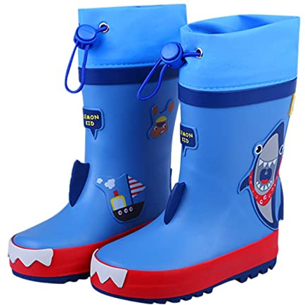 SRTUMEY Clearance - Botas de agua para niños y niñas, diseño de dinosaurio, animales, de goma, botas para Lluvia, botas de lluvia de goma para niños, c, 26 EU