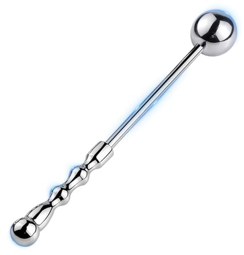 BDSMJOY 2-in-1 Butt Plug Metal for Women Men,235mm Anal Dildo Anal Plug with Anal Balls,Dildo Butt Training,Vagina Prostate Stimulate Anal Trainer Toys Fetish Kinky Sex Love Tools Massager (M)