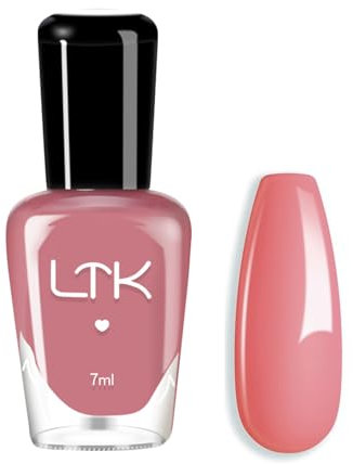 DMQ Pink Nail Polish, Dark Pink Nail Varnish, Long Lasting & Quick Drying Nail Polish Gel for Teenage Girls DIY Manicure at Home - No Need UV/LED Lamp Cure