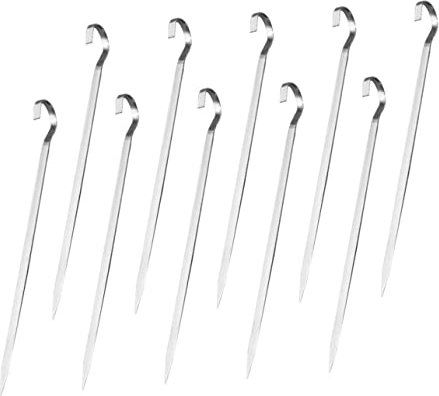 Happyyami 10 Pezzi Gancio Per Barbecue Spiedini Per Barbecue Spiedini Di Verdure Spiedini Piccoli Spiedo Verticale Spiedini In Metallo Per Grigliare Bastoncini Di Kebab Spiedini In Acciaio