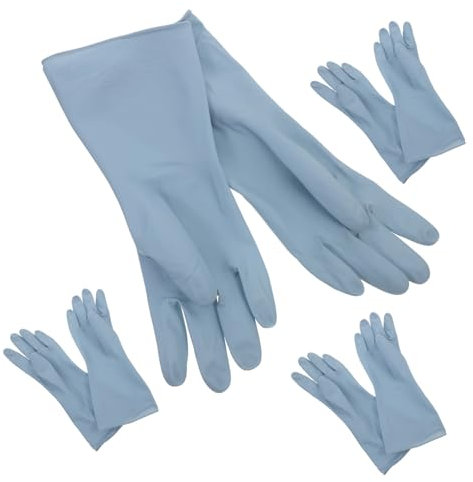 COOPHYA 4paare Wiederverwendbare Geschirrspülhandschuhe Für Damen Wasserdichte Gummihandschuhe Für Haushalt Und Garten Komfortabel Und Langlebig Für Putzen Und Geschirrwaschen