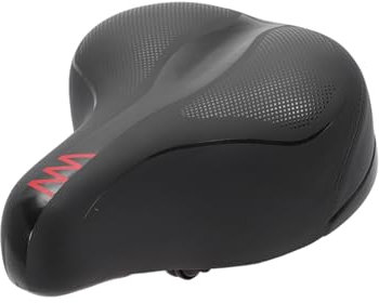 QUARKZMAN Sella per Bicicletta, Sella per Bici Impermeabile, Sella Ergonomica Ammortizzante per Bicicletta da Trekking Strada Città MTB E-Bike, Nero Rosso