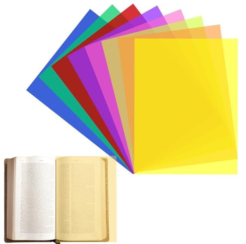 Surfaces Colorées pour la Dyslexie - De Surlignage Pour Lecture Guidée,8 Pièces Taille A4 Aide Réduction Stress Amélioration Clarté Visuelle Hommes Femmes