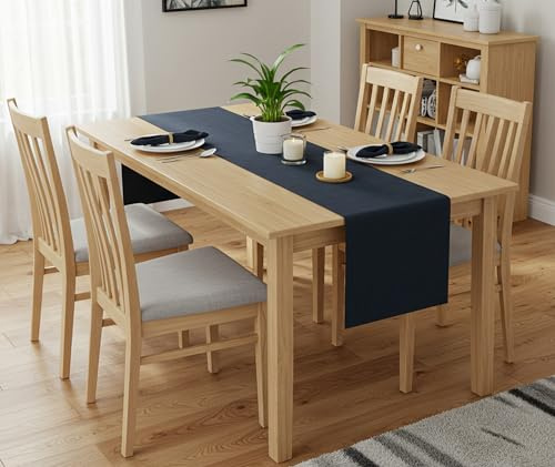 Magna Collection Table Runner - Black Table Runners for Dining Table 33cm x 183cm - 100% Cotton, Durable, and Wrinkle-Resistant Stitching, Ideal for Christmas Party Decoration