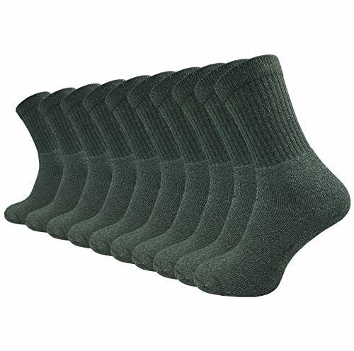 GAWILO Chaussettes Militaires et de Chasse pour Homme et Femme (10 Paires) - de Travail Avec Pied en Tissu Éponge Renforcé - de Loisirs Avec Ceinture Confortable