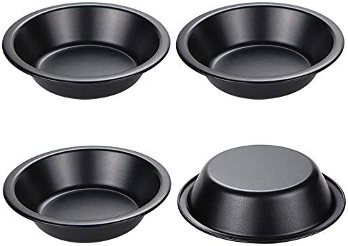 webake 4 stampi per dolci a forma di pie, diametro 12 cm, antiaderente, rotondi, quiche