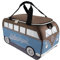 BRISA VW Collection - Volkswagen isolierte Kühl-Wärme-Thermo-Picknick-Lunch-Tasche-Box für Lebensmittel im T1 Bulli Bus Design (Petrol & Braun/25 L)