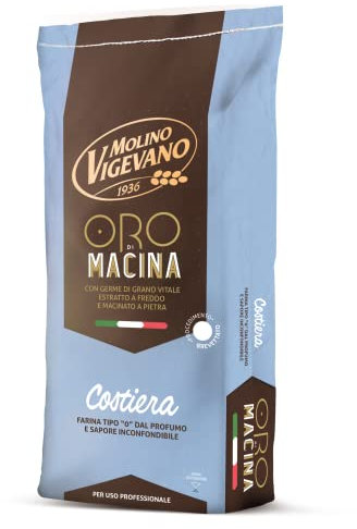 Molino Vigevano Costiera Farina di Grano Tenero Tipo 0 con Germe di Grano Vitale 10 kg, Ideale per Pane, Pizza, Pizza Napoletana e Focaccia | W290–W330 per Medie Lievitazioni 24–48h
