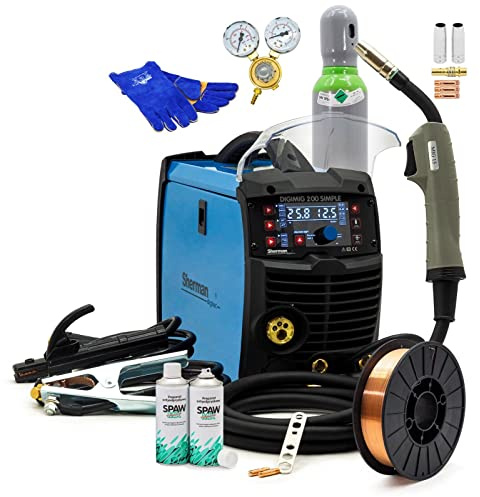 Sherman™ DIGIMIG 200 SIMPLE MIG/MAG 200A Inverter Soldador TIG LCD Sinergia 3 en 1 Gaslos/Gas