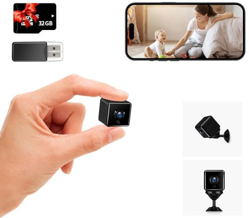 Bextgoo Spy Camera WIFI, with 32GB Memory Card, 4K HD Wide Angle Spy Cameras Wireless WiFi, Secret Camera, with APP, Motion Detection, and Night Vision