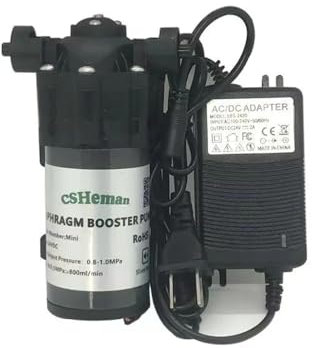 Amplificador de Agua, Bomba Silenciosa, Bomba de Aumento de Presión del Sistema de Agua de ósmosis Inversa, con Adaptador de Corriente DC 24V 0.8L/MIN