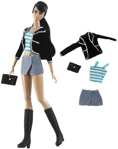Codulu Dockkläder för 11,5 tum Amerika docka 30 cm flicka dockklänning kjolar jacka toppar vardagliga kläder kostym för 1/6 BJD docka barn leksaker-1 set-#E