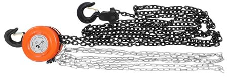 CzyuRachel Treuil manuel 2T, palan à chaîne, crochet rotatif à 360°, palan manuel avec cliquet, chaîne de 3 m, élévateur de chaîne