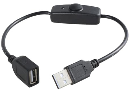 12,6 tum förlängningssladd med strömbrytarknapp USB hane till hona