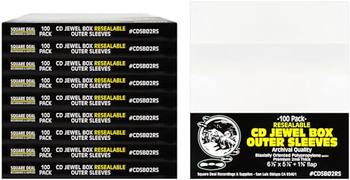 Crystal-Clear Resealable CD Jewel Case Sleeves – 2 mil Archival-Grade Protection with Dust-Proof, Anti-Static and Scratch-Resistant Design for Standard 10.4 mm Cases - 1000 Pack