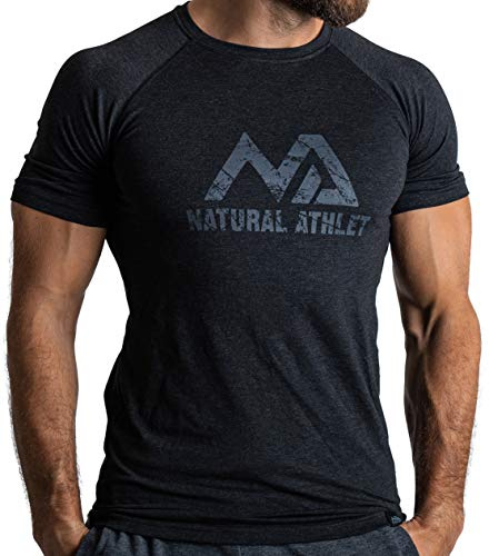 NATURAL ATHLET T-Shirt Fitness Slim-Fit pour Homme - T-Shirt De Sport Long À Séchage Rapide - Bodybuilding, Musculation Et Sport