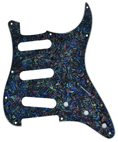 KAISH 11 hål ST/Strat stil pickguard SSS plockskydd för USA/Mexiko Stratocaster/Strat Abalone Pearl