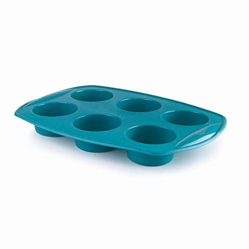 LACOR - 68763 - Moldes Repostería Platinum, Molde Muffin, Molde Silicona Platino, Antiadherente, Flexible, Libre de BPA, Apto para Microondas, 6 cavidades (0,08 L x 6)