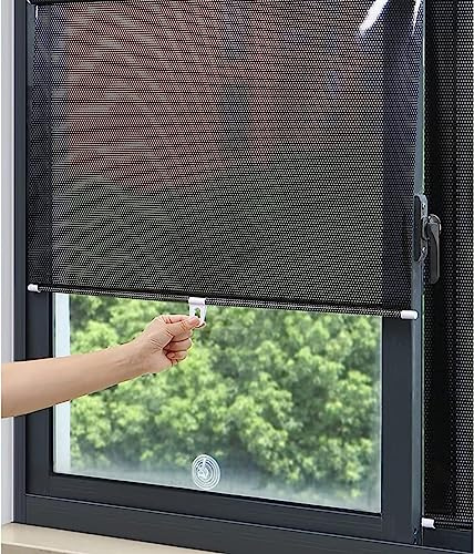 GOFOHIMI Tende Avvolgibili Oscuranti Senza Foratura,tapparelle Oscuranti con Ventose per Finestra da Tetto,Tende a Rullo Parasole Nere a Scomparsa,persiane Temporanee（W40xL125cm/16x49in）