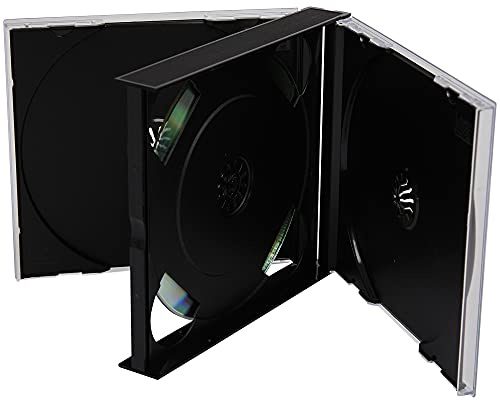 Dragon Trading, 5 custodie per CD e DVD, 25 mm, per 3 dischi, con vassoio nero, confezione da 5