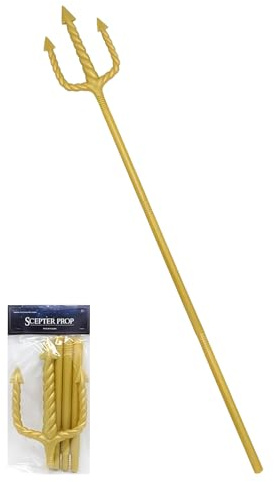 Devil Trident Devil Pitch Fork Trident Prop Devil Fork Halloween Props Pitchfork Halloween Gold Red Devil Pitchfork Weapon Horror Fancy Dress Costume Accessory Devil Fork for Kids Adult (Gold)