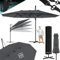 KESSER® Sonnenschirm Doppelsonnenschirm mit LED 4,6m x 2,7m | Ampelschirm Abdeckung| Kurbelschirm Aluminium wasserabweisend Neigbar Kippbar 360° Drehbar Anthrazit