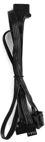 GameMax 6 Pin Male To 4 Pin Molex, 15 Pin SATA & 4 Pin FDD Modular Power Supply Cable For GameMax RGB & GM Range Modular Power Supply (50cm) | Black