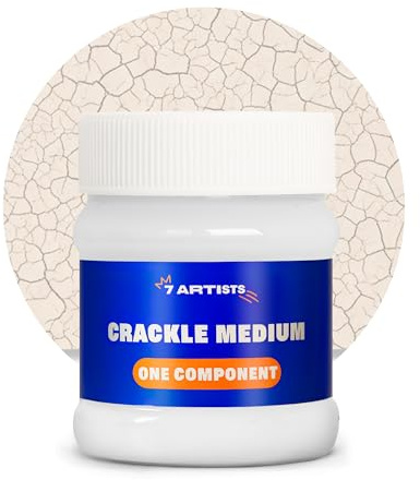 7 Artists Crackle Medium 230 ml Krakelierlack Reisslack Farblos auf Wasserbasis für Reisslacktechnik | Krakeliertechnik - Crackle Paste für Glas, Porzellan, Leinwand, Holz uvm