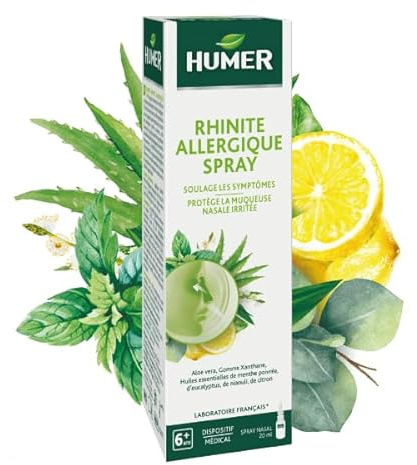 HUMER - Rhinite allergique spray nasal - Agit en prévention et en traitement - S'utilise dès les 1ers symptômes - Hydrate, protège et soulage - dès 6 ans