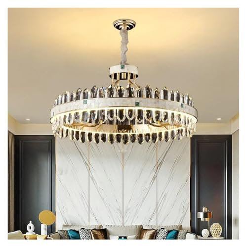 Genérico Lámparas Colgantes de Cristal LED, iluminación de araña, luminaria de suspensión, lámparas for Sala de Estar(Warm Light,80cm)