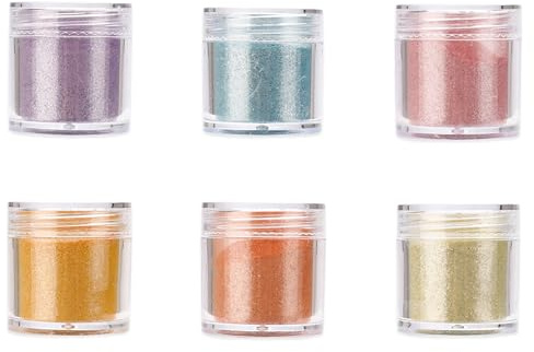 Nurila Mica Pulver, 6 Farben Funkeln Epoxidharz Farbe, 10ml Farbe für Gießpulver, Seifenfarbe, Pigmentpulver für Seife, DIY, Kerzenherstellung, Badekugeln, Epoxidharzfarbe