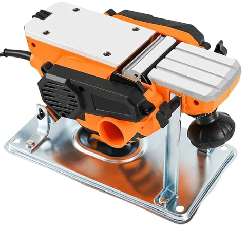 Pialla elettrica portatile con supporto ribaltabile, pialla elettrica per legno a 16500 giri/min, profondità di piallatura regolabile, doppia uscita polvere, piastra di base in alluminio