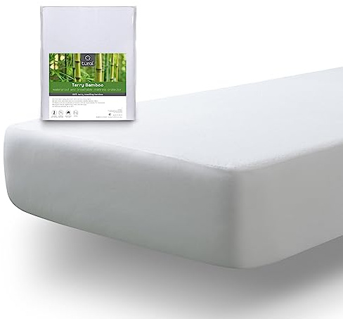 Tural Protector de Colchón 90x190/200cm Rizo de Viscosa de Bambú Impermeable Certificación Oeko-Tex Transpirable