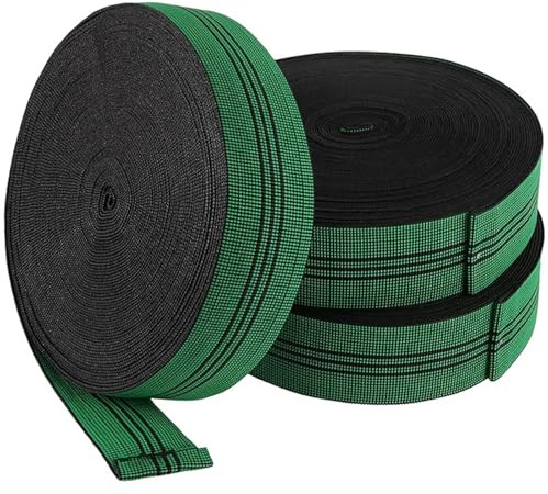 FUNSUEI 3 Rolls 2 Inches x 65.6 Feet Sofa Elastic Upholstery Webbing Stretch Latex Band, Flexible Chair Webbing, Elastic Webbing Rolls for Sofa, Couch Chair Furniture Repair
