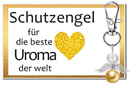 MKISHINE Schutzengel Schlüsselanhänger Geschenke für Uroma von Enkelin Enkeln, Uroma Geschenke -Geburtstagsgeschenk Uroma Personalisierte, Großelterntag Erntedankfest Weihnachtsgeschenke Uroma