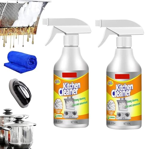 Vgpbhj Sciasi Nettoyant en mousse pour cuisine, nettoyeur polyvalent pour casseroles et poêles, nettoyant puissant pour cuisine et voiture (2, A)