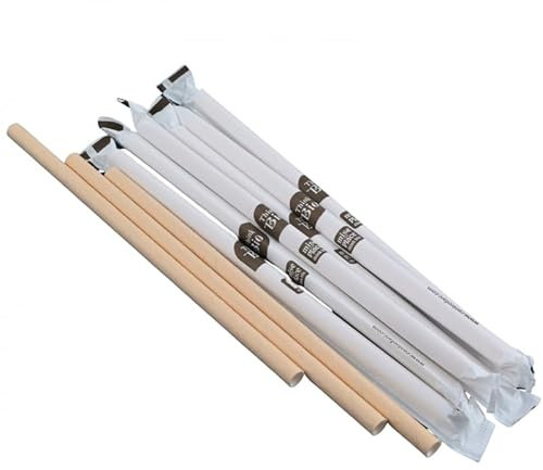 ThinkBio® CANNUCCIA ecologica IN CARTA KRAFT imbustata singolarmente - 1 cartone da 50 confezioni da 100 cannucce