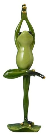 Swtgaah Glas Yoga Frosch Harz Handwerk Yoga Frosch Statue Garten Dekoration Frosch Ornamente Home Dekorationen Harz-Yoga-Frosch-Figur Meditierende Yoga Frosch Statue (Baumhaltung)