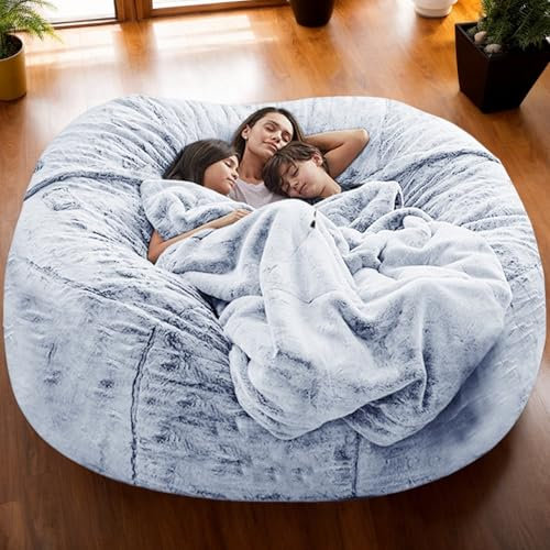 Housse De Pouf Géant Velours Lavable Épaisse sans Rembourrage Facile À Enfiler pour Chambre Salon Gaming Bean Bag Beanbag Chair Adult,K,150 * 75cm
