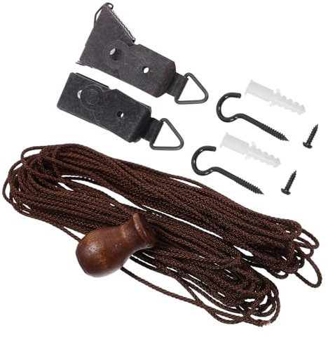 ​​UKCOCO Kit de Cordon de Rideau: Accessoires en Bambou avec Vis Aveugles - Pour Réparation de Stores Enrouleurs et Rideaux à Domicile​​