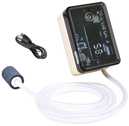 Pompe D'aérateur D'aquarium - Barboteur D'air Oxygénant Pour Aquarium, Fournisseur D'oxygène Aquatique Silencieux, Conception De Moteur Submersible Durable | Système De Circulation Sous-marine Compact