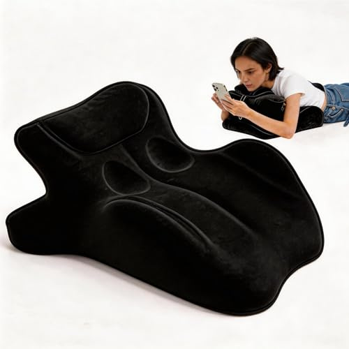 LAPRBY Ergonomic 27° Memory Foam Wedge Pillow for Back and Shoulder Support, Reduces Arm Pressure, Comfortable Support Cushion for Lounging, Reading, Watching TV, and Relaxation (Black)